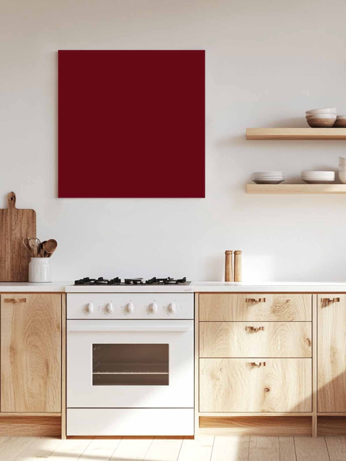 Solid Color Canvas Wall Art, Wine Red Framed Wall Decor Modern Artwork Prints Painting for Living Room, Bedroom, Kitchen & Cafe Decor 12x12 Inch