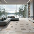 thumbnail image 2 of ODIKA 6'x9' Ivory Pebble Modern Geometric Abstract Washable Area Rug Contemporary Scattered Shapes Minimalist Neutral for Queen Size Bedroom, Under Bed, Master Suite, Easy Care, Non-Shedding, 2 of 7