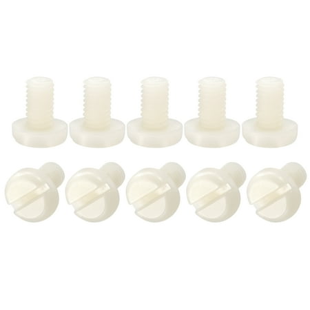 

Uxcell Nylon Machine Screws M6x10mm Slotted Pan Head Fasteners Bolts White 50Pack