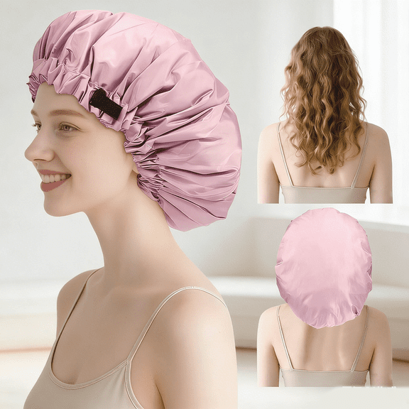 Extra Large Shower Cap, Adjustable Bath Cap, Jumbo Braids Shower Cap, Reusable Waterproof (Purple)