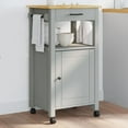 thumbnail image 4 of vidaXL Kitchen Trolley Rolling Cart on Wheels Living Room Solid Wood Pine, 4 of 6