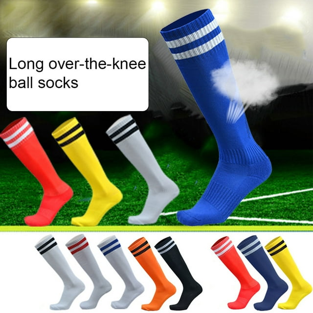 mmirethe Skin-friendly Fabric Athletic Socks For Football And Hockey Players Long Tube Football Socks Avoid Direct Injury yellow