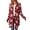 Burgundy Floral, variant on Women's Plus Cardigans Fall Spring Winter Long Sleeve Open Front Draped Irregular Hem Solid Color Casual Lightweight Basic Regular Fit Outerwear Coat S-3X