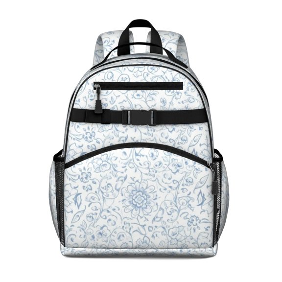 Pioneer Flower Floral Print Pattern Backpack for School, Cute School Bag with Adjustable Shoulder Straps and Padded Back, 15.25"x11.5"x5.25"