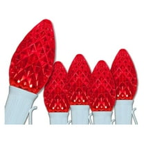 C7 OptiCore LED Outdoor Christmas Lights – Heavy Duty Christmas String Lights; White Wire (25 Lights, 25 ft, Red)