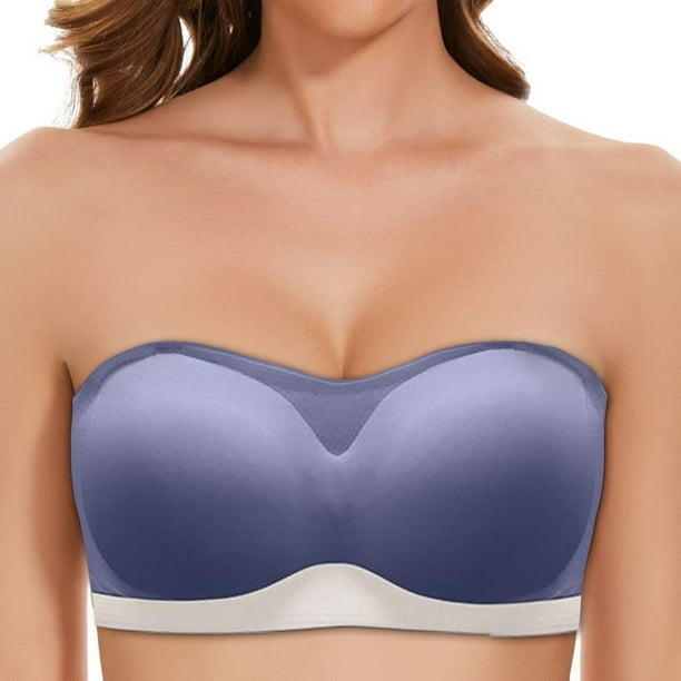 Jaycosin Women Lingerie Strapless Front Buckle Lift Bra Wire Slip Push