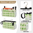 thumbnail image 4 of Ryvnso Bedside Caddy Green Checkered Bedside Storage Bag Hanging Organizer, 4 of 8