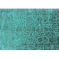 thumbnail image 1 of Ahgly Company Machine Washable Indoor Rectangle Oriental Turquoise Blue Industrial Area Rugs, 2' x 3', 1 of 4