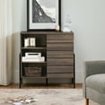 thumbnail image 2 of WAMPAT Mid-Century Modern Style Storage Console,Gray, 2 of 7