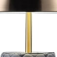 thumbnail image 3 of Aria 21 Inch Table Lamp - Dome Shade - Round Base - Gray Faux Leather - Brass, 3 of 5