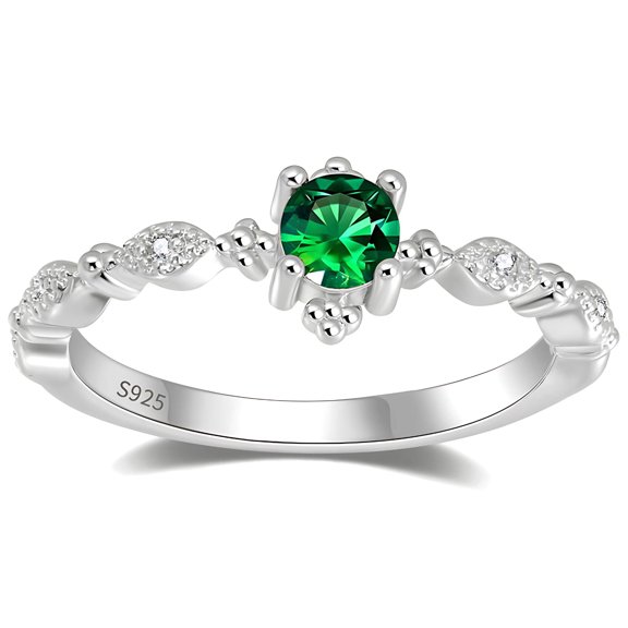Thalia Birthstone Engagement Ring Sterling Silver Cz Women Ginger Lyne Collection