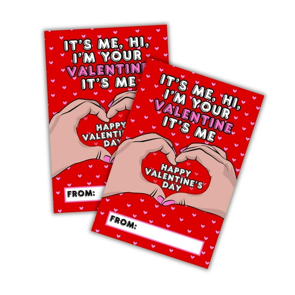 Lashicorn Girls Valentines Day Class Cards  Hi Its Me Im Your Valentine Its Me  30 pack 4x6 inches for Kids School Pop Country Singer Eras Inspired Galentines Day Card Heart Hands