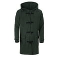 thumbnail image 2 of QHFBli Mens Classic Trench Coat Men's Anorak Winter Coat with Lapel Design Long Sleeve Insulated Leather Jacket Thickened Green XXXXL, 2 of 7