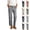 #01 Gray, variant on Womens Straight Leg Linen Pants Button Closure Mid Rise Casual Work Trousers Lightweight Breathable Side Pockets Summer Daily Office Bottoms ,L,#01 Army Green