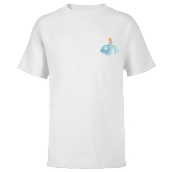 Disney Princess Cinderella Small Print - Short Sleeve T-Shirt for Kids - Customized-White