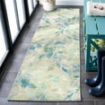 thumbnail image 2 of SAFAVIEH Barbados Gresham Botanical Indoor/Outdoor Runner Rug, Blue/Ivory, 2'8" x 10'5", 2 of 10