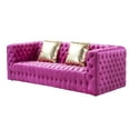 thumbnail image 2 of Pasargad Home Vicenza Collection Velvet Tufted Sofa, Fuschia, 2 of 10