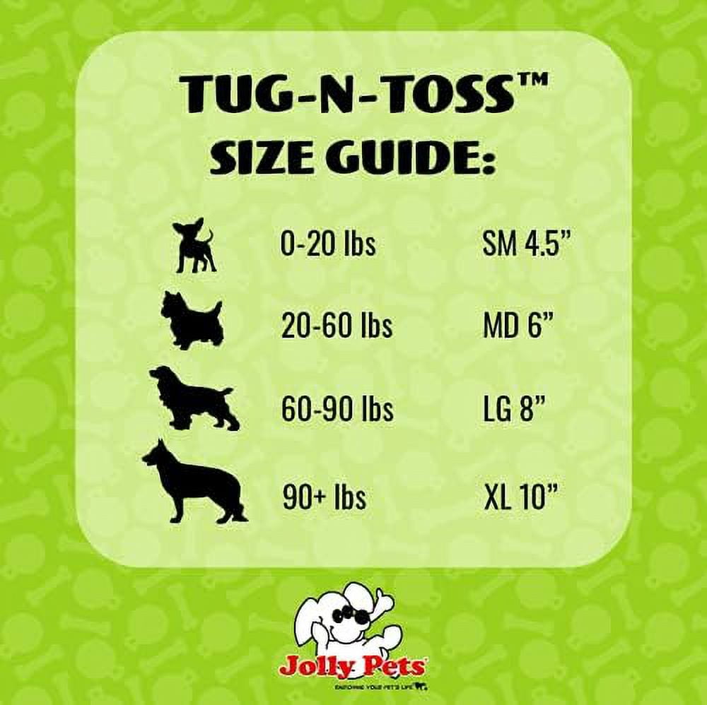 Jolly Pets Tug-N-Toss 10 inch Purple Rubber Ball with Handle Chew Toy for Dogs