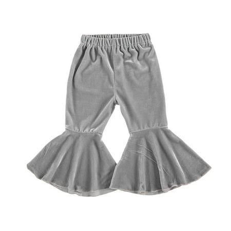 

Kiapeise Kids Baby Girls Velvet Bell-Bottoms Long Flared Trousers Casual Elastic Waist Pants