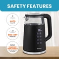 thumbnail image 4 of Elite Gourmet EKT8717 1.7L Dual Wall Cool Touch Electric Tea Kettle, Borosilicate Glass, 304 Stainless Steel Interior, Programmed Digital Touchscreen, Kee, 4 of 7