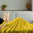 thumbnail image 3 of Yellow Soft Flannel Fleece Throw Blanket, Abstract Design Shaded Curving Lines and Swirling Motifs Patterns Monochromatic Print, Cozy Plush for Indoor and Outdoor Use, 70" x 90", Yellow, by Ambesonne, 3 of 5