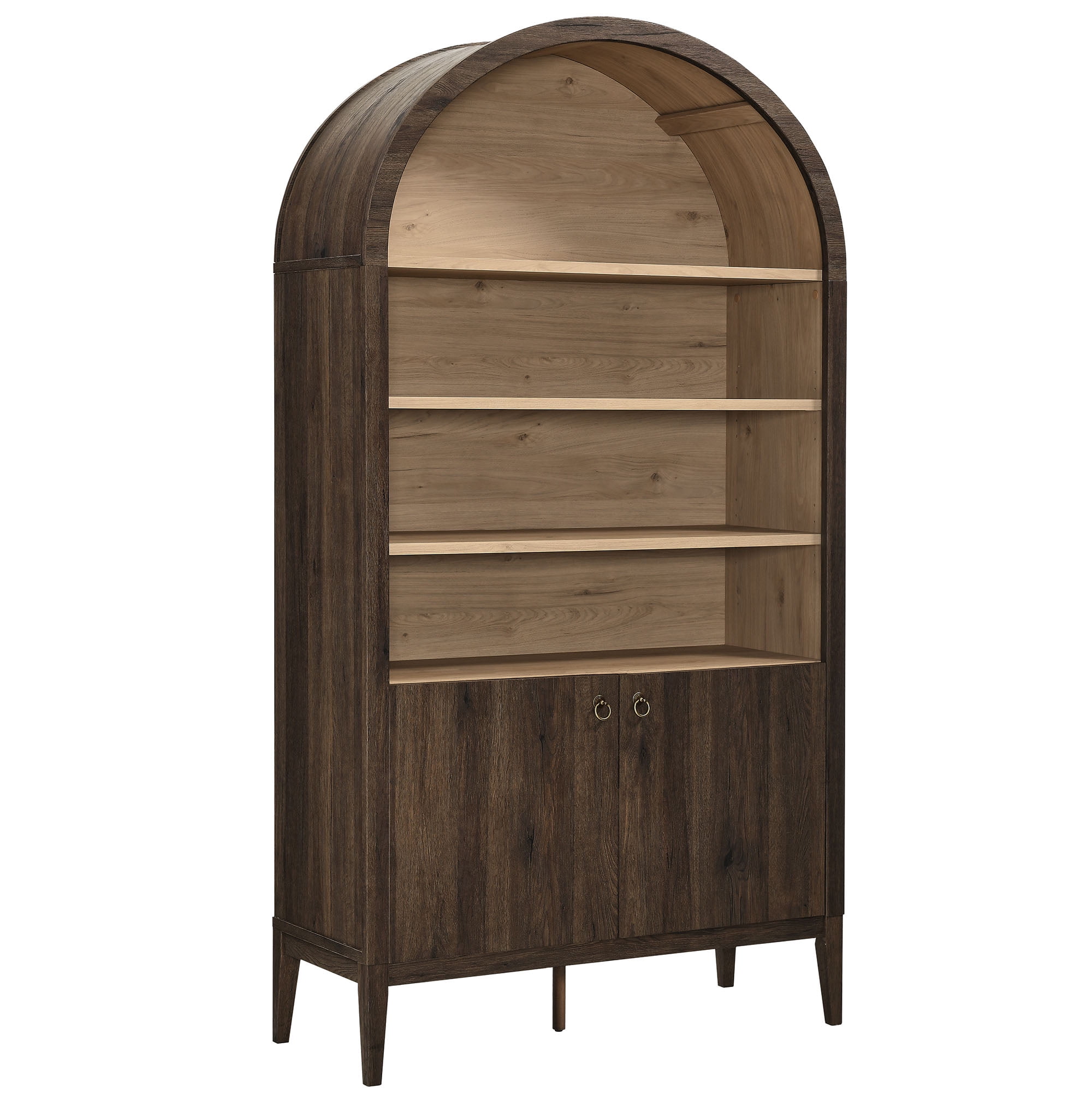 Nolan Storage Display Cabinet Bookshelf in Dark Walnut