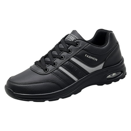 WNVMWI Mens Shoes Black Sneakers Formal Shoes for Men Men s Leather Night Reflective Travel Running Plus Size Sneakers Casual Shoes Comfortable Walking Shoes Fashion Slip On Sneakers Size 44