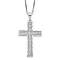 thumbnail image 1 of Diamond2Deal 925 Sterling Silver Rhodium-plated 70 Stone Micro Pav‚ CZ Cross Necklace with 2 Inch Extender for Women 18", 1 of 5