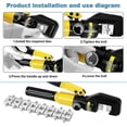 thumbnail image 4 of 10 Tons 9 Dies Hydraulic Crimping Tool Set, Hydraulic Crimping Tool, Ratchet Terminal Crimping Pliers For 4-70mm Cable Hy-YuJia, 4 of 5