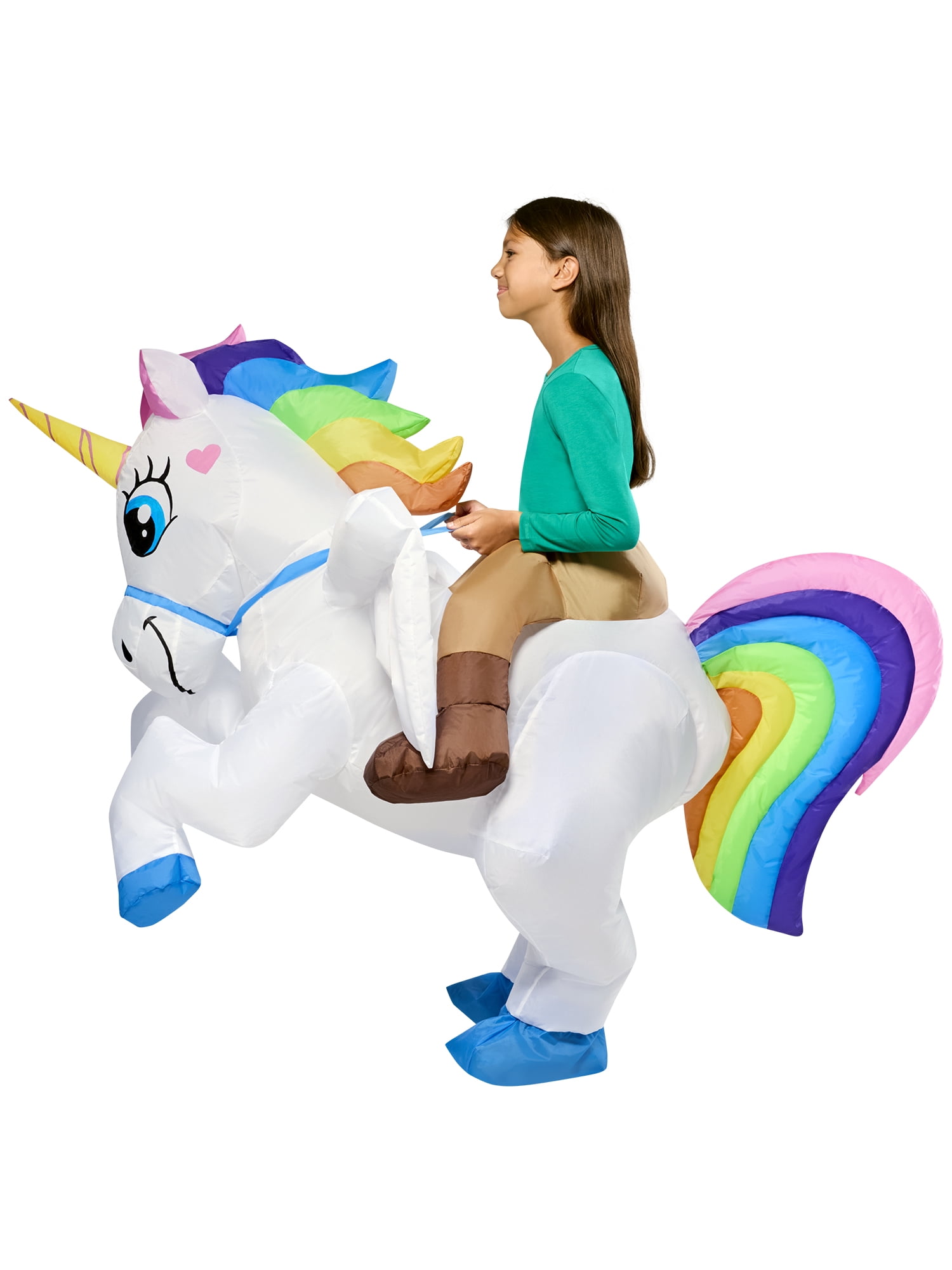 Rubies Unicorn Light Up Ride-On Inflatable Costume for Kids, Unisex