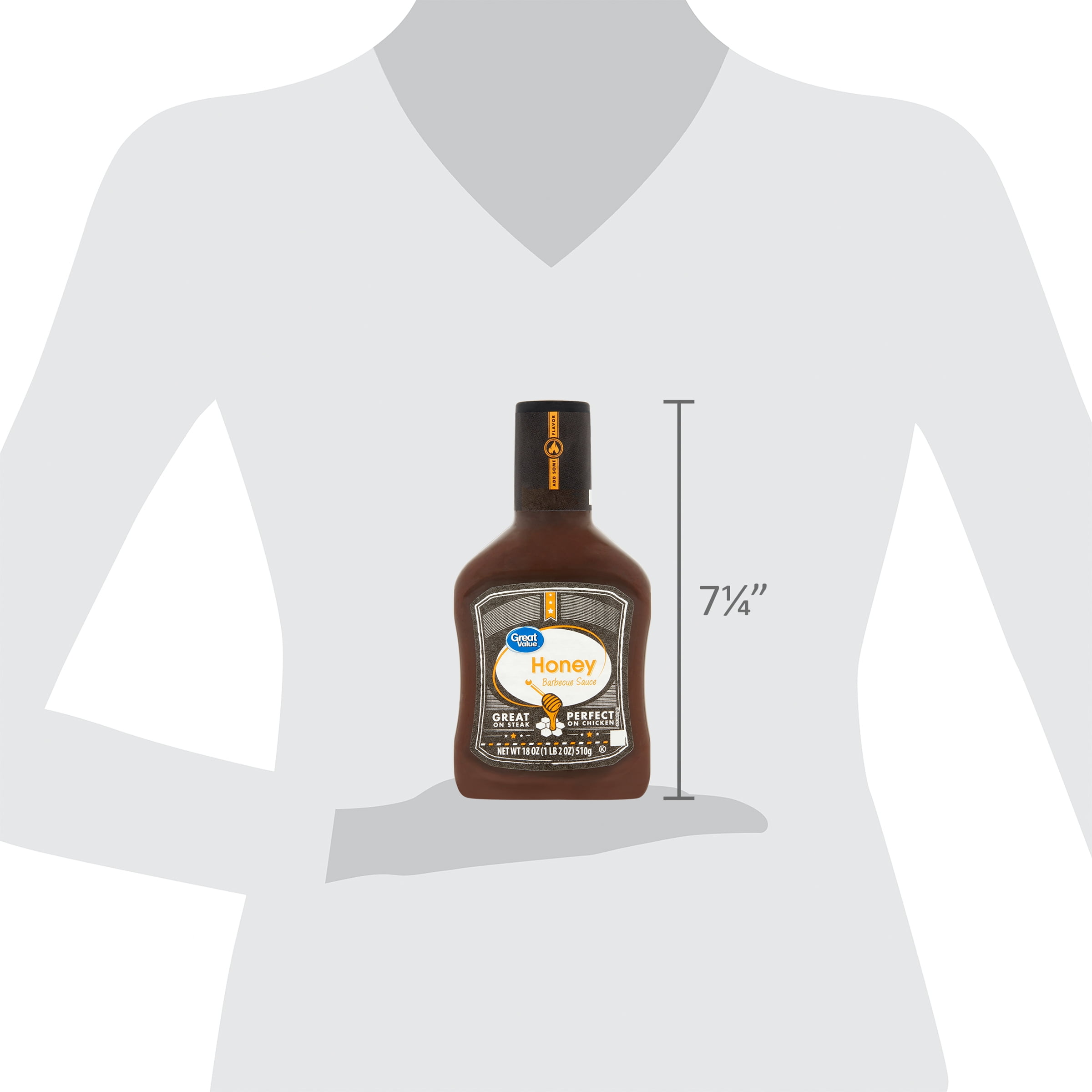 Great Value Honey BBQ Sauce, 18 oz Bottle, 1 Count