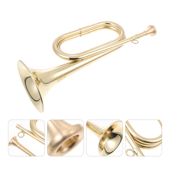 FENGGUIQU Children's Bugle Golden Trumpet Beginner Musical Instrument 1 Pc for Kids and Students