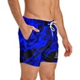 thumbnail image 6 of Black & Blue Marble Swirl Swim Trunks, 6 of 9