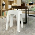 thumbnail image 7 of Easymanie 6-Pack Square Plastic Stool for Sitting, White Plastic Stackable Stool Chairs, 7 of 7