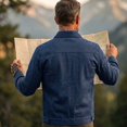 thumbnail image 5 of LODIENY Men Denim Trucker Jacket Button Down Collared Long Sleeve Classic Fit Jean Coats Western Style Cowboy Jackets Navy XXL, 5 of 6