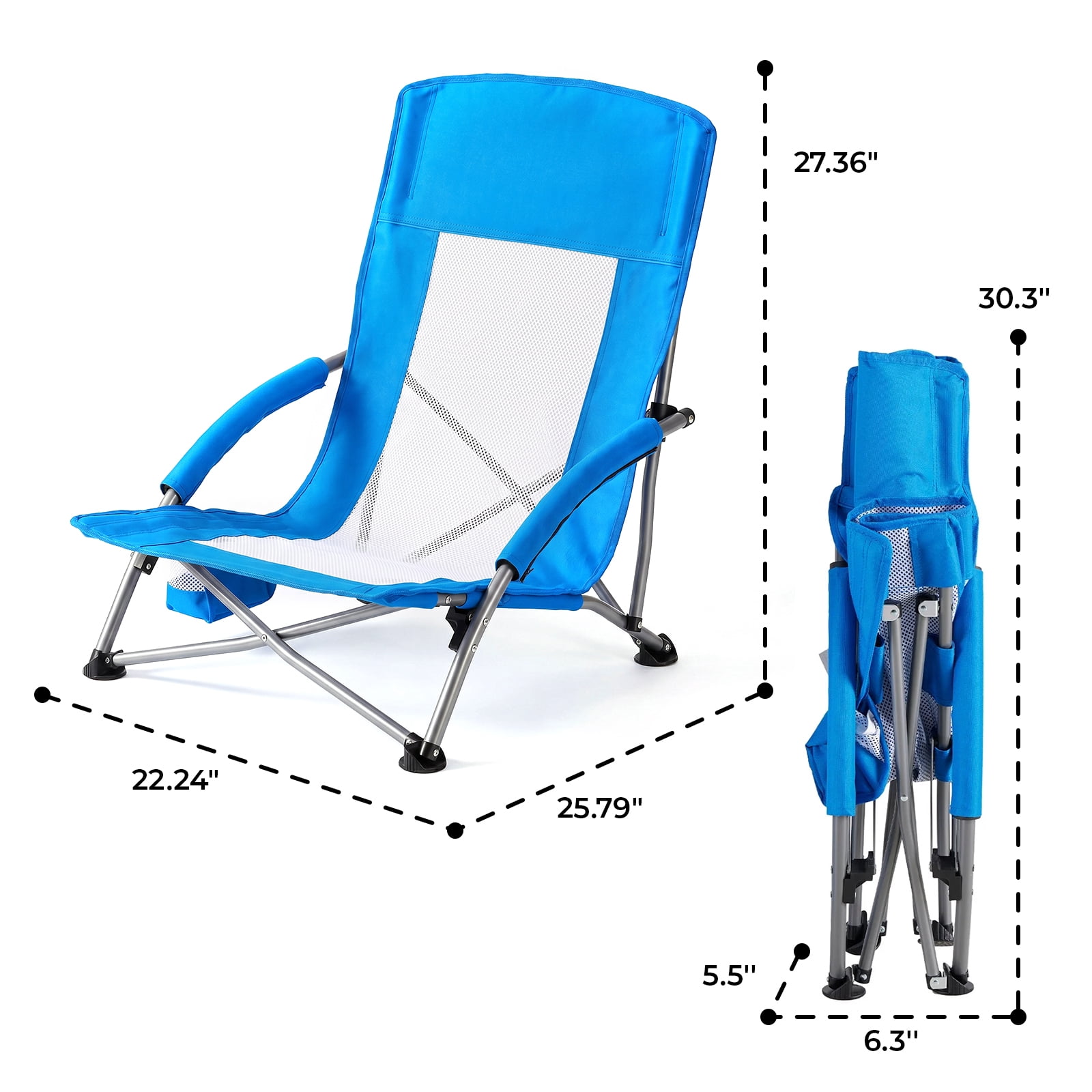 Alvantor Camping Chair - Folding Outdoor Chair with Mesh Back, Cup Holder, Heavy Duty 250 LBS, Portable with Carry Bag for Beach Picnic