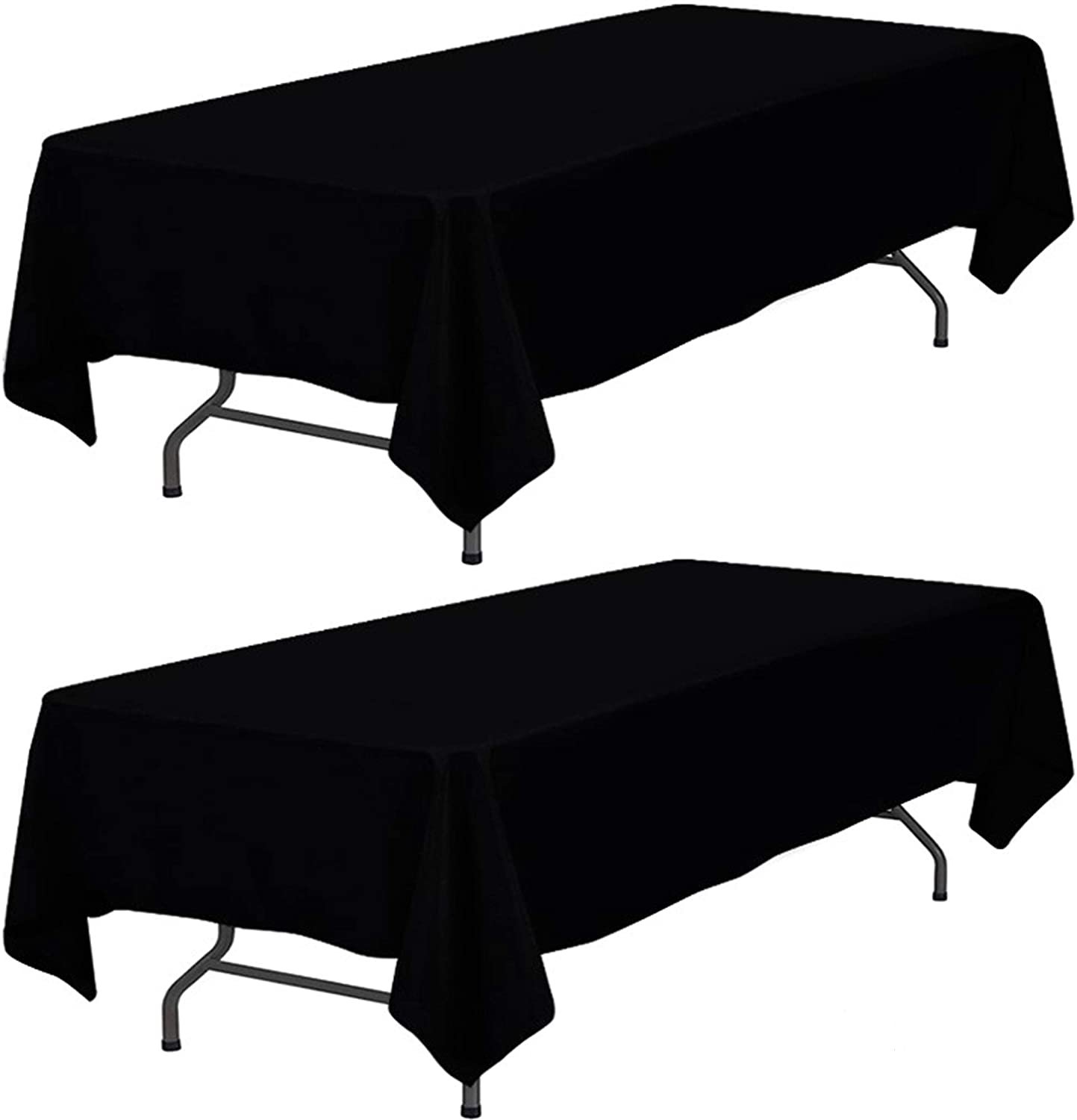 Wealuxe Black Tablecloth 60x126 Rectangular 8 feet Table Cover, 2