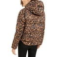 thumbnail image 2 of Juicy Couture Women's Volumized Winter Animal Print Puffer Jacket Brown Size Large, 2 of 3
