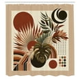 thumbnail image 2 of Ambesonne Monstera Shower Curtain, Abstract Mid Century Boho, 69"Wx70"L, Redwood Beige and Black, 2 of 4
