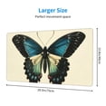 thumbnail image 2 of Naloa Blue Black Butterfly Art Gaming Mouse Pad Large Mouse Mat Long Extended Desk Pad Non-Slip Rubber Mice Pads Stitched Edges Thin Pad (16x29.5 Inch), 2 of 8