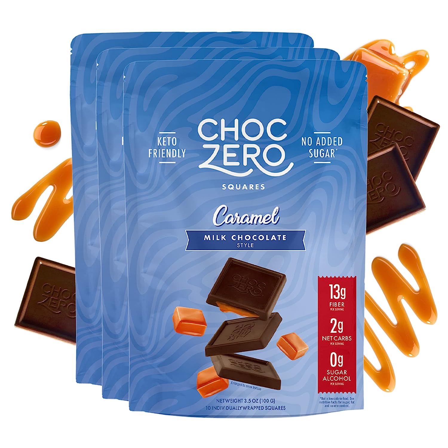 Choczero Sugar Free Milk Chocolate Squares With Zero Sugar Caramel