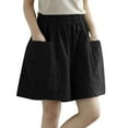 thumbnail image 3 of Shorts for Women 2026 Summer Elastic High Waist Wide Leg Relaxed Fit Casual Beach Shorts with Pockets, 3 of 8