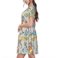 thumbnail image 2 of Naloa Skateboard Print Womens Summer A-Line Dress with Pockets,Short Sleeve Dresses,Flowy Beach Swing Dress for Vacation Travel, 2 of 6