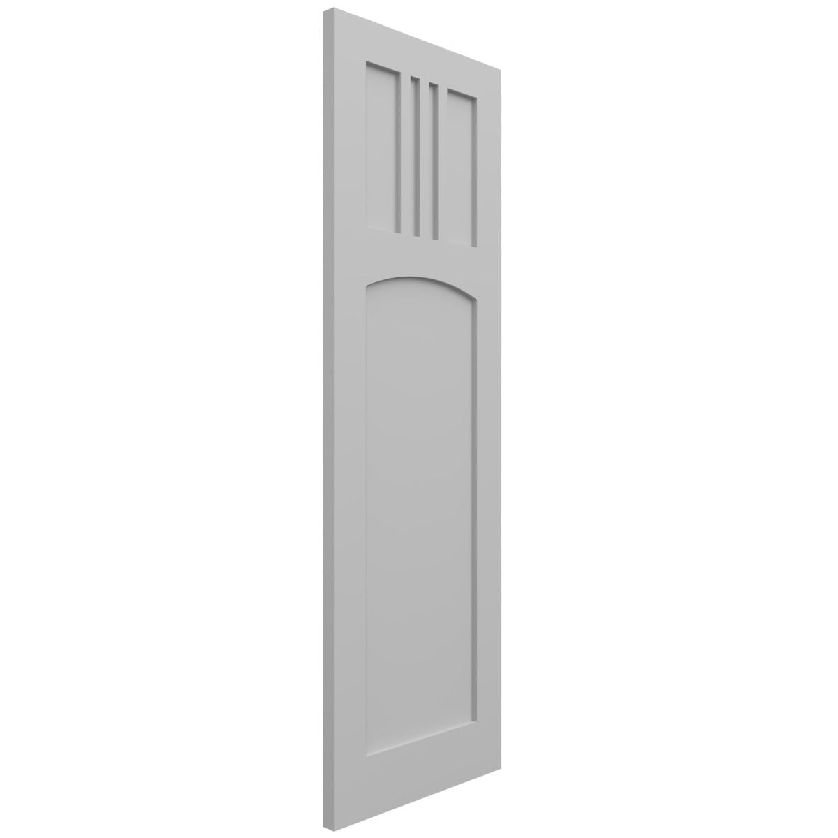 Ekena Millwork 18"W x 71"H True Fit PVC San Miguel Mission Style Fixed Mount Shutters, Primed (Per Pair - Hardware Not Included)