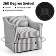 thumbnail image 5 of Bonzy Home 360° Swivel Striped Accent Chair, Upholstered Fabric Leisure Armchair with Removable Cushions, Blue & White Stripe, 5 of 5