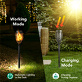 thumbnail image 6 of Maggift 12 pack Solar Torch Lights with Flickering Flame, Waterproof, Dusk to Dawn LED Lights for Garden Patio Pathway Walkway Landscape, Black, 6 of 7