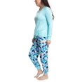 thumbnail image 3 of MUK LUKS Women's Ski Lodge Marshmallow Knit French Terry Long Sleeve and Jogger Pant Set, Light Blue/Canvas, Small, 3 of 4