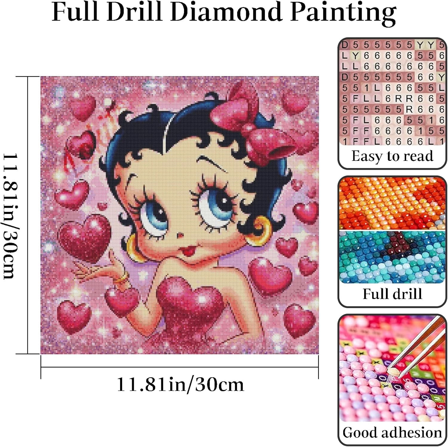 Diamond Painting Kits for Adults,5D Cartoon DIY Diamond Art for Adults,Round Full Drill Diamond Art Kits for Gift Home Wall Decor (Without Frame,16x16inch)