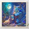 thumbnail image 3 of Pintura de diamante 5D DIY, taladro redondo completo, Kit de lobo AB parcial, decoración del hogar, 45x45cm, 3 of 9