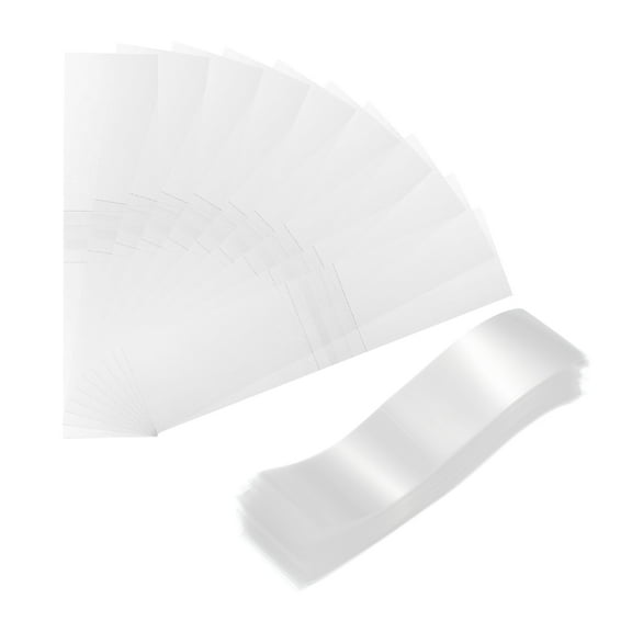 Uxcell 400Pcs Clear Perforated Shrink Band, 118x30mm Heat Shrink Wrap for Bottles and Jars Fits Cap Diameter 70-74mm, Jars Seal for Dropper Test Tube Bottles